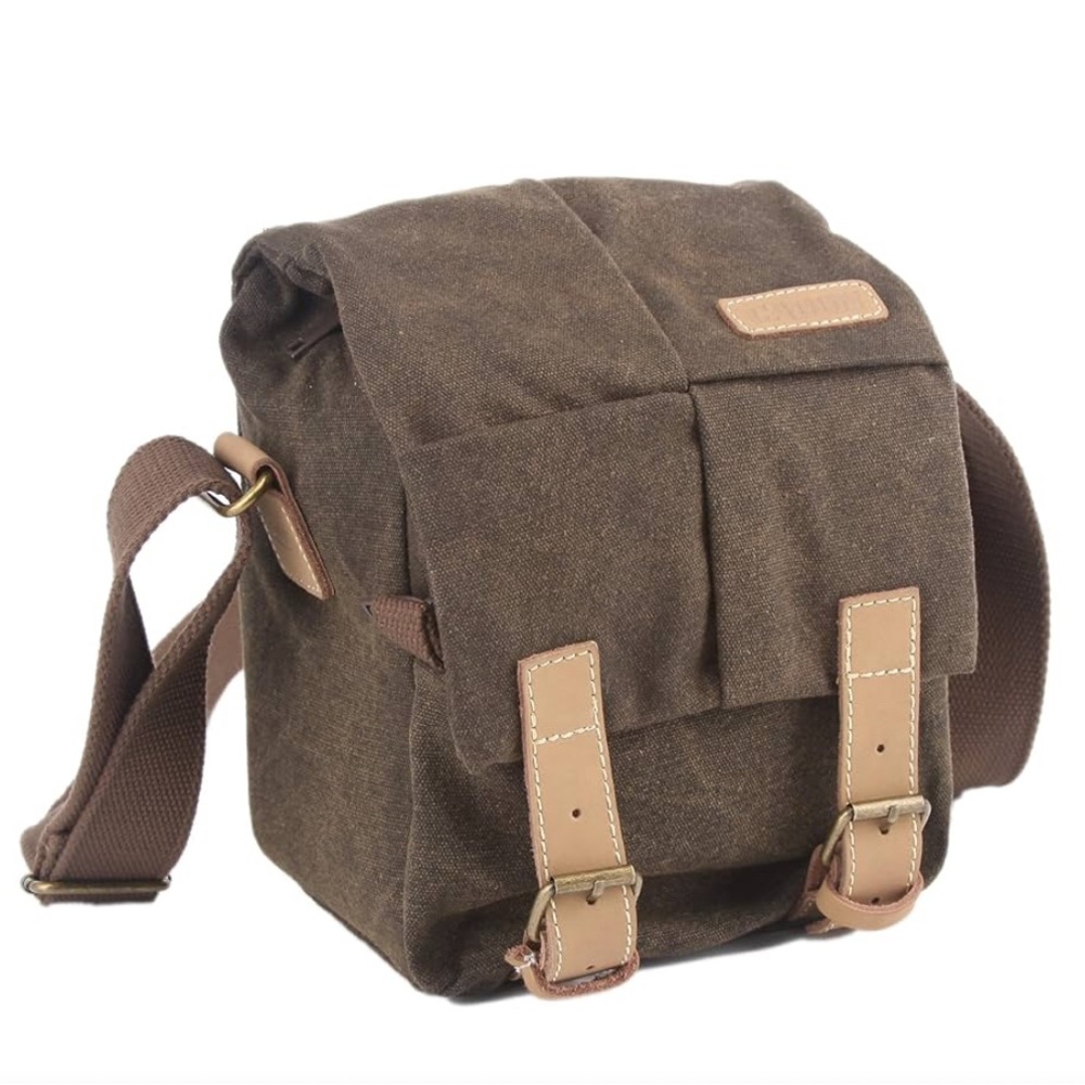 S-Zone Brown Canvas Camera Bag